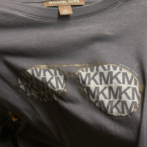 Michael Kors Navy Tee with MK Graphic - Picture 3 of 3